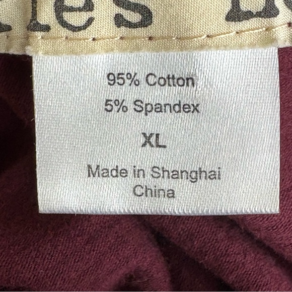 Effie’s Heart Dress Maroon Burgundy Geometric Women’s Tie Front XL Pockets - Picture 7 of 7